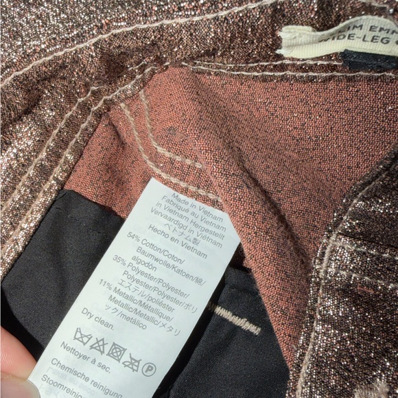 Madewell Metallic Slim Emmett Wide-Leg Crop Pants in Metallic Sand | 27 - Picture 8 of 8